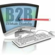 B2B Website Usability displayed on a stylized graphic of a desktop computer.