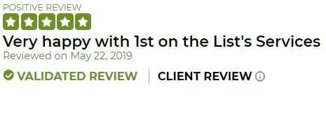 5 star positive review for 1st on the List by Natasha Taylor