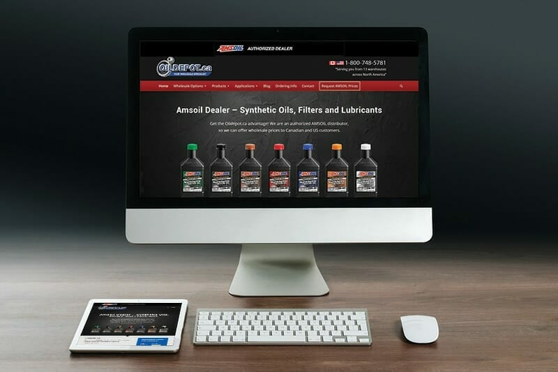 Oil Depot website displayed on desktop and tablet