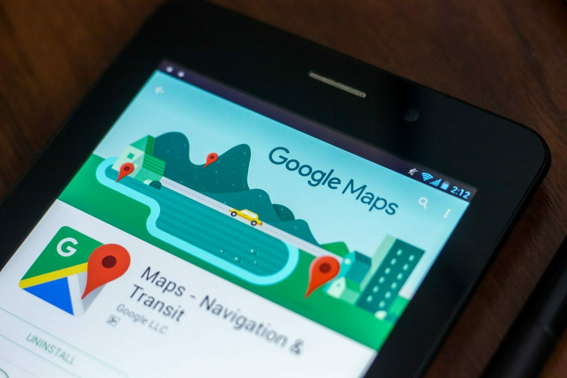 google maps displayed on a cell phone