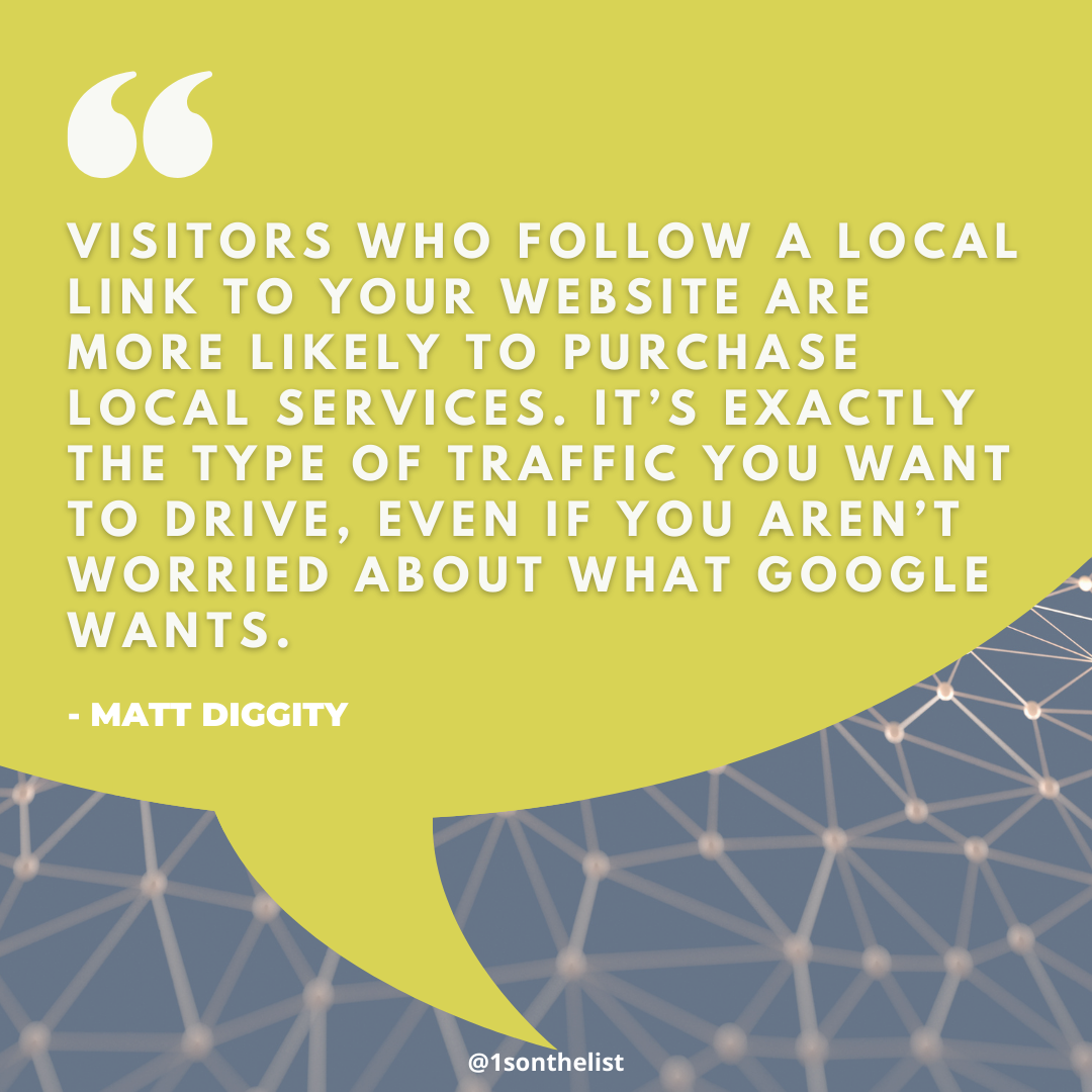 local seo link building quote by matt diggity