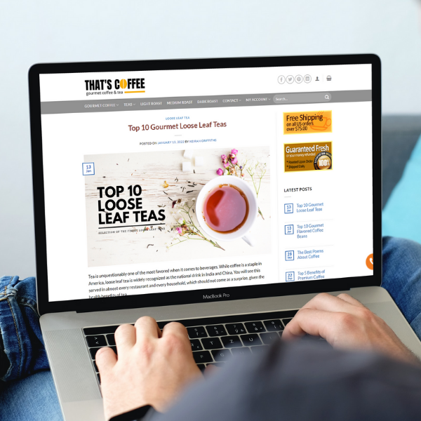 thats coffee website design blog post