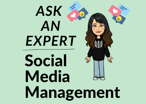 Ask an expert graphic for Social Media Management