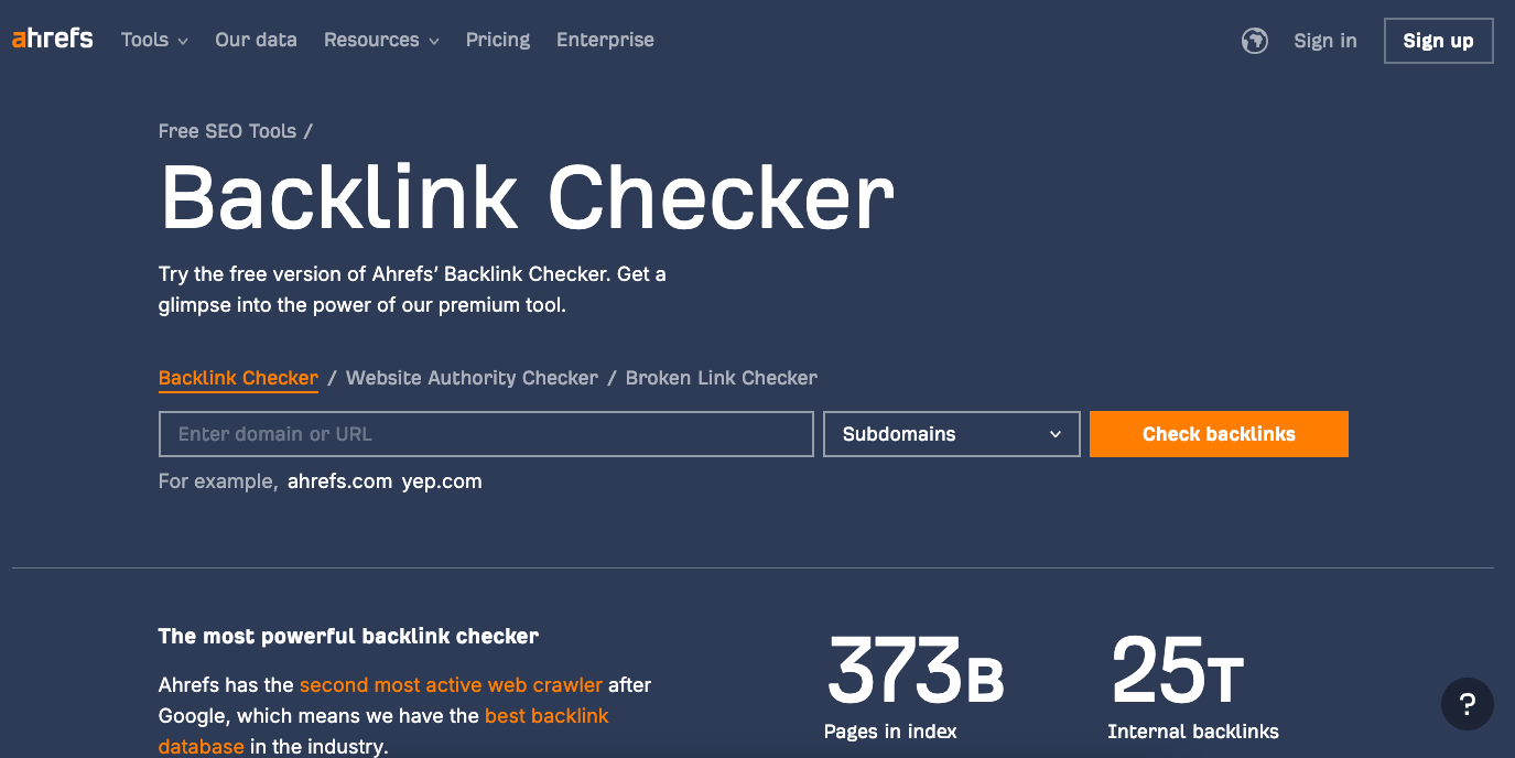 ahrefs backlink checker