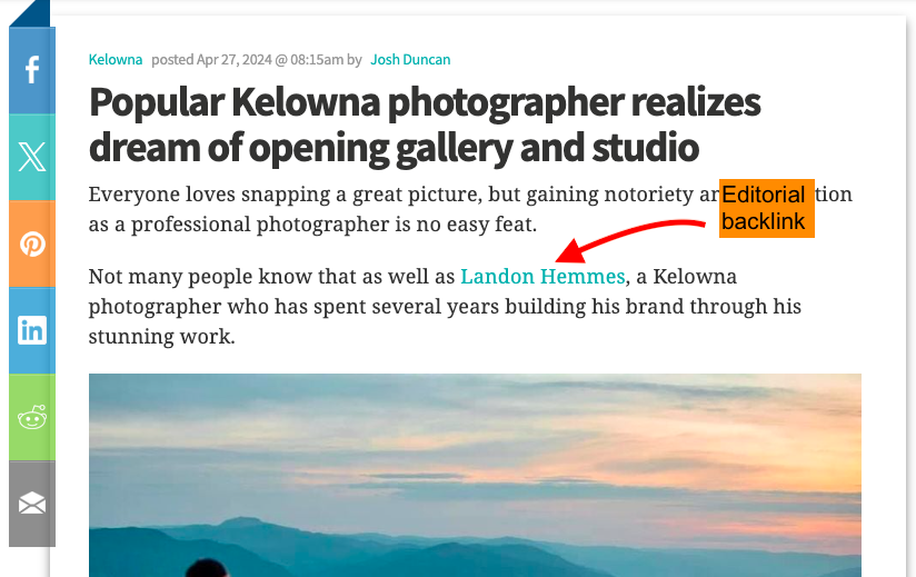 example of editorial backlink