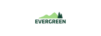 Logo with a green mountain silhouette and a tree above the word "EVERGREEN" in bold green letters. Below, smaller text reads "A Fiscally Sponsored Project of United Charitable" in black.