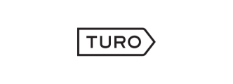 Logo of Turo featuring the brand name in bold, black letters within a stylized arrow pointing to the right. The background is white.