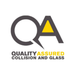 Logo featuring the letters "QA" in large font, with a yellow triangle integrated into the "A" and a magnifying glass overlaying the "Q". Below it, the text reads "QUALITY ASSURED" and "SOLUTION AND SALES" in smaller font.