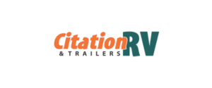 Logo displaying the words "Citation RV" in orange and teal letters.